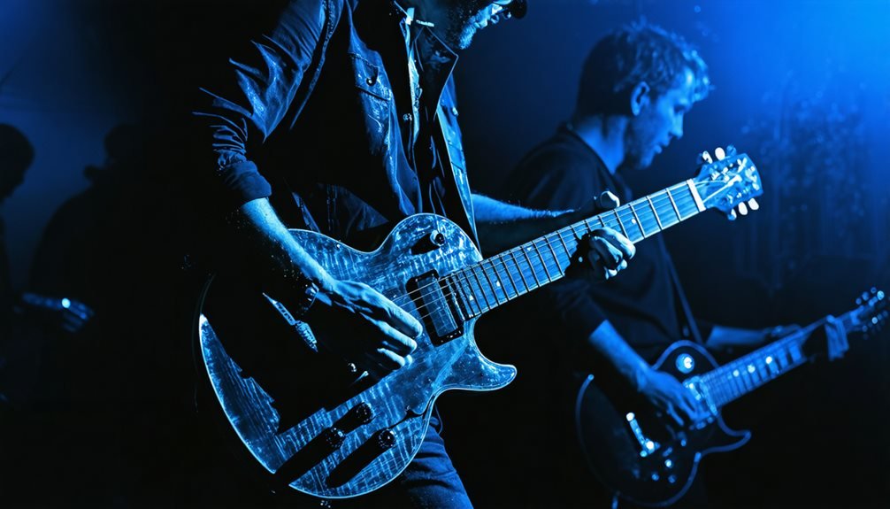 Guitarists on a stage